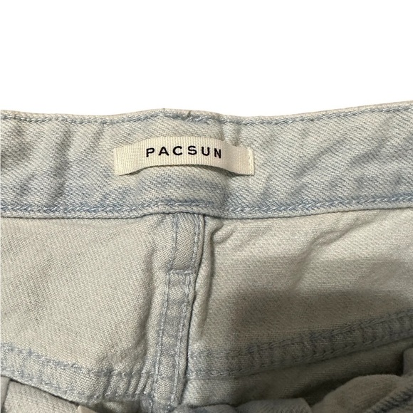 PacSun - Eco Light Blue Distressed High Waisted Denim Festival Shorts Size 30 - Picture 3 of 6